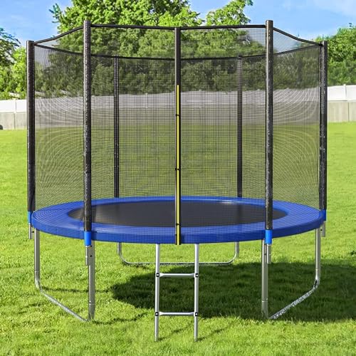 Image of REZNOR 8 Feet Trampoline with Enclosure Safety Net & Jumping Pad for Children Kids & Adults Indoor /Outdoor Backyard Fitness Exercise Recreational Trampolines Multicolor