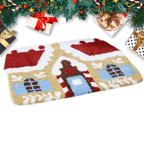 Decorhome Felpudo navideño de casa de Pan de Jengibre,Felpudo navideño de casa de Pan de Jengibre - Felpudo de Bienvenida de la casa de Pan de Jengibre | Felpudo navideño de Invierno, Alfombra