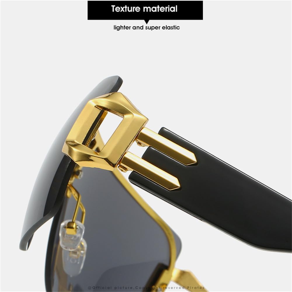 Rimless Sunglasses Women Men Hinge PC Lens Eyewear UV400