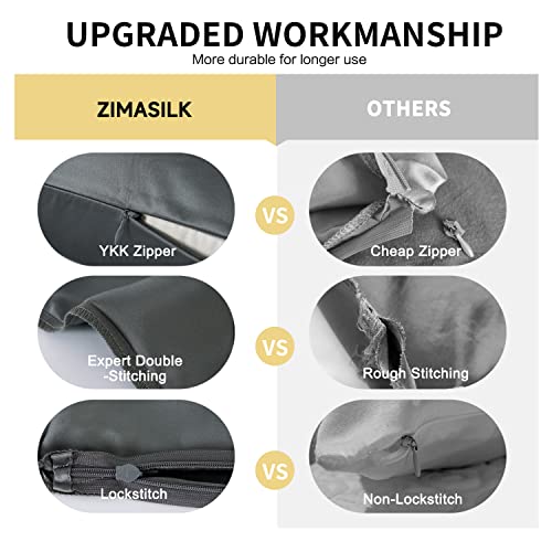 ZIMASILK 100% Mulberry Silk Pillowcase Upgraded Version for Hair and Skin Health Better Grade 6A Silk, with YKK Zipper - Image 4