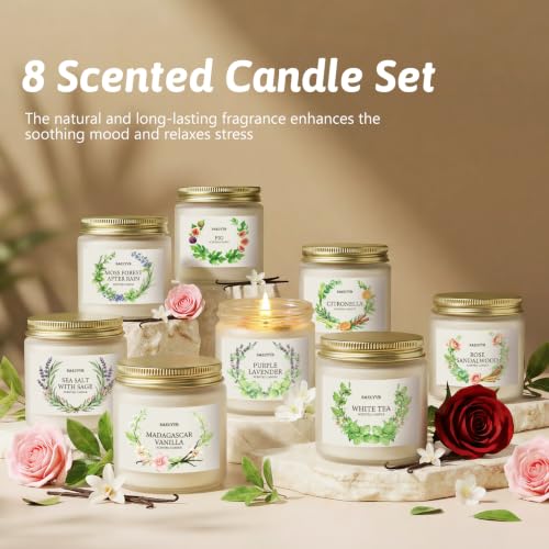 Scented Candles for Home,8 Pack Soy Candles Gift Set for Women,Aromatherapy Candle with Crystals Inside-Perfect for Mother's Day,Valentine's Day, Birthdays, Anniversaries,Christmas - Image 5
