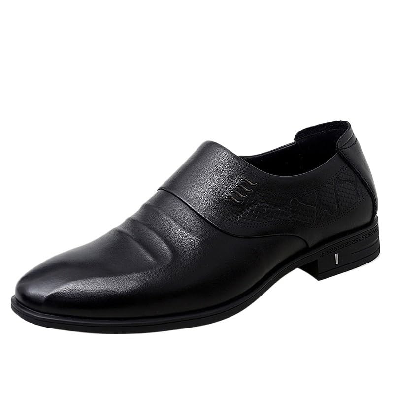 Classic Men's Dress Shoes, Pointed Toe Height Increase Formal Business Casual Shoes, Comfortable Wedding Shoes for Men