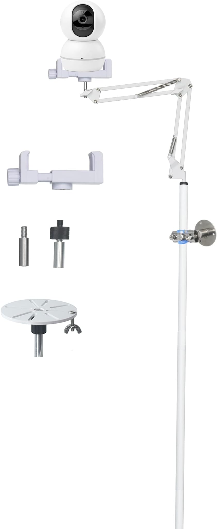 Floor Stand for Baby Monitor/Security Camera/Cellphone with Clamp Compatible with Nanit Pro Smart, Kasa, VTech, Owle, Owlet Cam 2, Nooie invidyo, SwitchBot, BJS Cubo Ai Plus