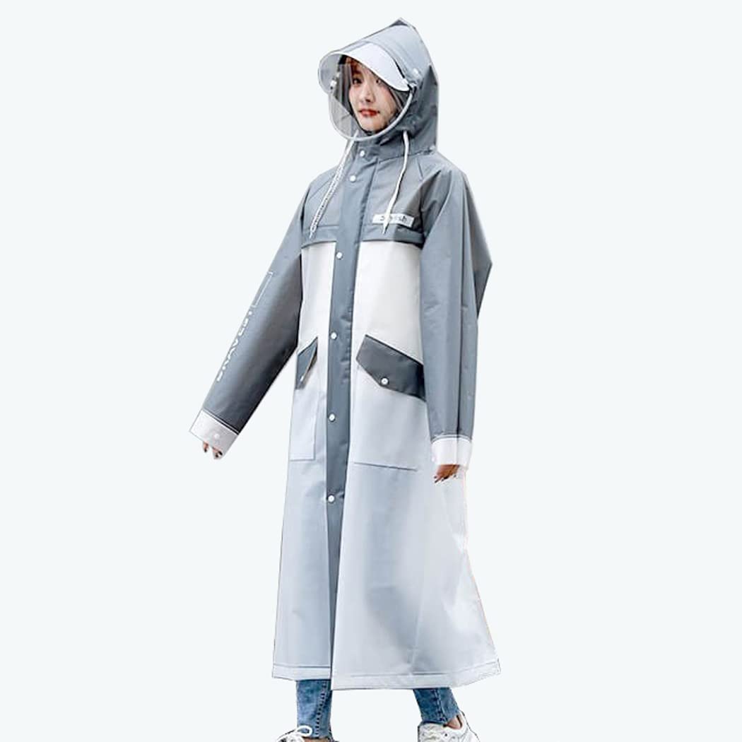 LANGWEIRain Gear Golf Long Hooded Safety Rain Jacket Unisex Waterproof Emergency Raincoat Poncho for Hiking Camping Fishing