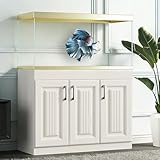STARHMLUX 20-gallonen-aquarienunterschrank, Massivholz-aquarienunterschrank, Schrank Zur Aufbewahrung Von Aquarienzubehör, Robustes Terrarium-gestell Für Schildkrötenzucht white 120x45cm
