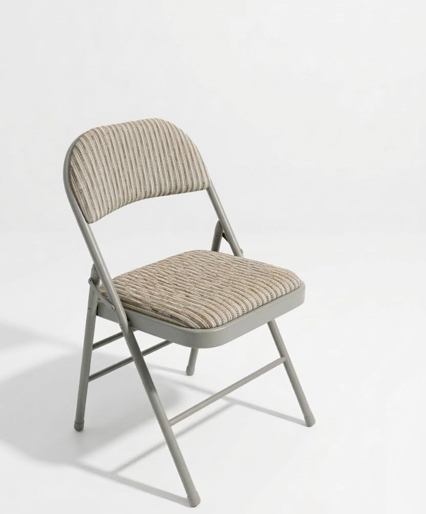 SuperGift.com 1x Fabric Padded with Heavy Duty Steel Metal Frame Folding Back Rest Chair for Home Garden Office Computer Desk โ image 1