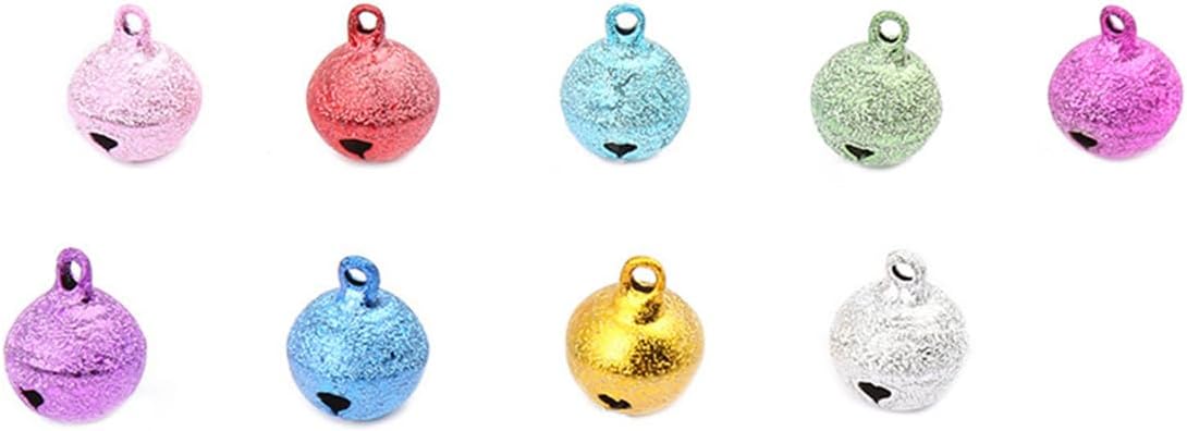 100 Pcs 1.2cm Frosted Jingle Bell Bulk, Christmas Jingle Bell, Shiny Metal Bell Decorative Craft Bell, Sound Craft Bells for Wreath Party Holiday House DIY Hanging Ornament Pet Decorations