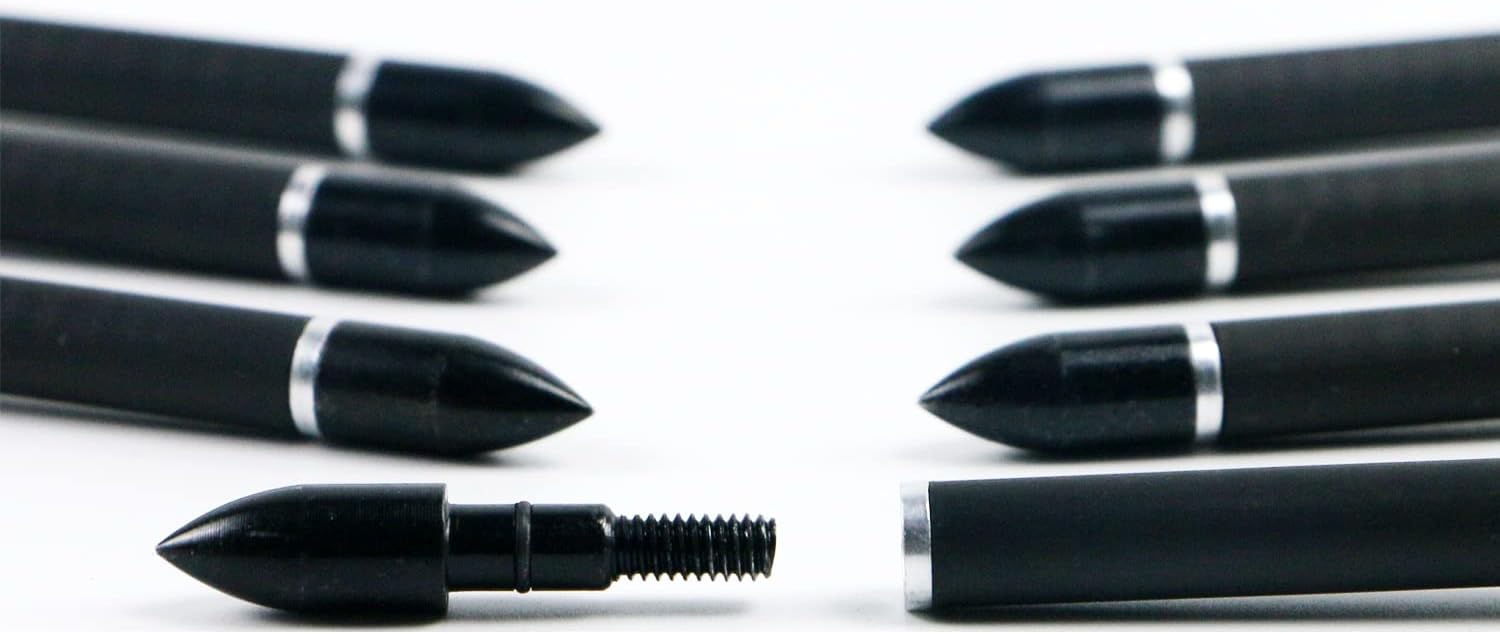 30" Carbon Hunting Arrows Archery Target Practice Arrows with 4" Natural Turkey Feathers Spine 400 for Recurve Bow and Compound Bow(Pack of 12)