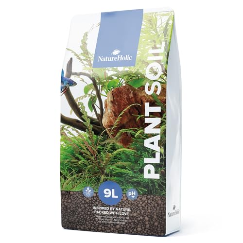 NatureHolic Plant Soil | Spezial Bodengrund für Aquascapes & Hardscapes | Natürliche Aktiv Soil | Perfekt für Aquarien Deko & Bodensubstrat | 9 Liter