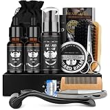 12 en 1 Barba Kit Cuidado, Con Crecimiento de Barba Rodillo, Shampoo Barba, Peine Barba, Cepillo Barba, Aceite Barba,...