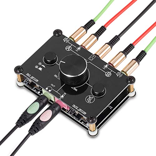 Nobsound Little Bear MC1023 2-Way Audio Microphone Headset Speaker MIC Switcher Headphone Switch