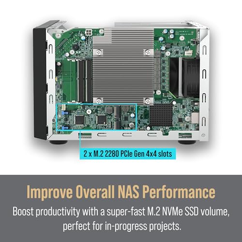 Image of QNAP TVS-h874T-i7-32G-US 8 Bay High-Speed Desktop NAS with Intel 12th Gen CPU, up to 64GB DDR4 Memory, Thunderbolt 4 and 2.5GbE connectivity (Diskless)