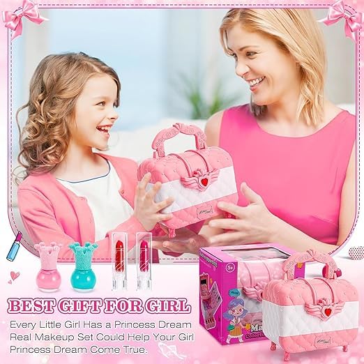 Image of Kids Makeup Kit for Girls - Real Washable & Non-Toxic Cosmetic Set with Unicorn Theme, Educational Pretend Play Toy Gift for 3-12 Year Old Girls, Ideal for Birthday & Holiday Gifting