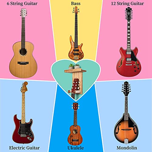 DINESA Lot de 2 supports muraux pour guitare avec support de médiator en pin massif - Les Beatles, Paul McCartney, John Lennon, RIngo Starr, George Harrison DINESA Lot de 2 supports muraux pour guitare avec support de médiator en pin massif – Image 6
