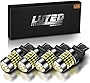 LUYED 4 X 900 Lumens Super Bright 3014 78-EX Chipsets 3056 3156 3057 3157 LED Bulbs with Projector for Tail Lights,Xenon White