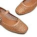 Trary Mary Jane Shoes Women Woven Flats for Women Ballet Flats Shoes Squared Toe Mary Jane Flats Ankle Strap Dressy Comfortable Brown Size 7.5