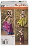 Simplicity Andrea Schewe Pattern 2158 Misses Belly Dancer Costumes Sizes 14-16-18-20-22