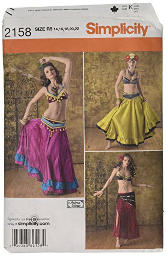 Simplicity Andrea Schewe Pattern 2158 Misses Belly Dancer Costumes Sizes 14-16-18-20-22