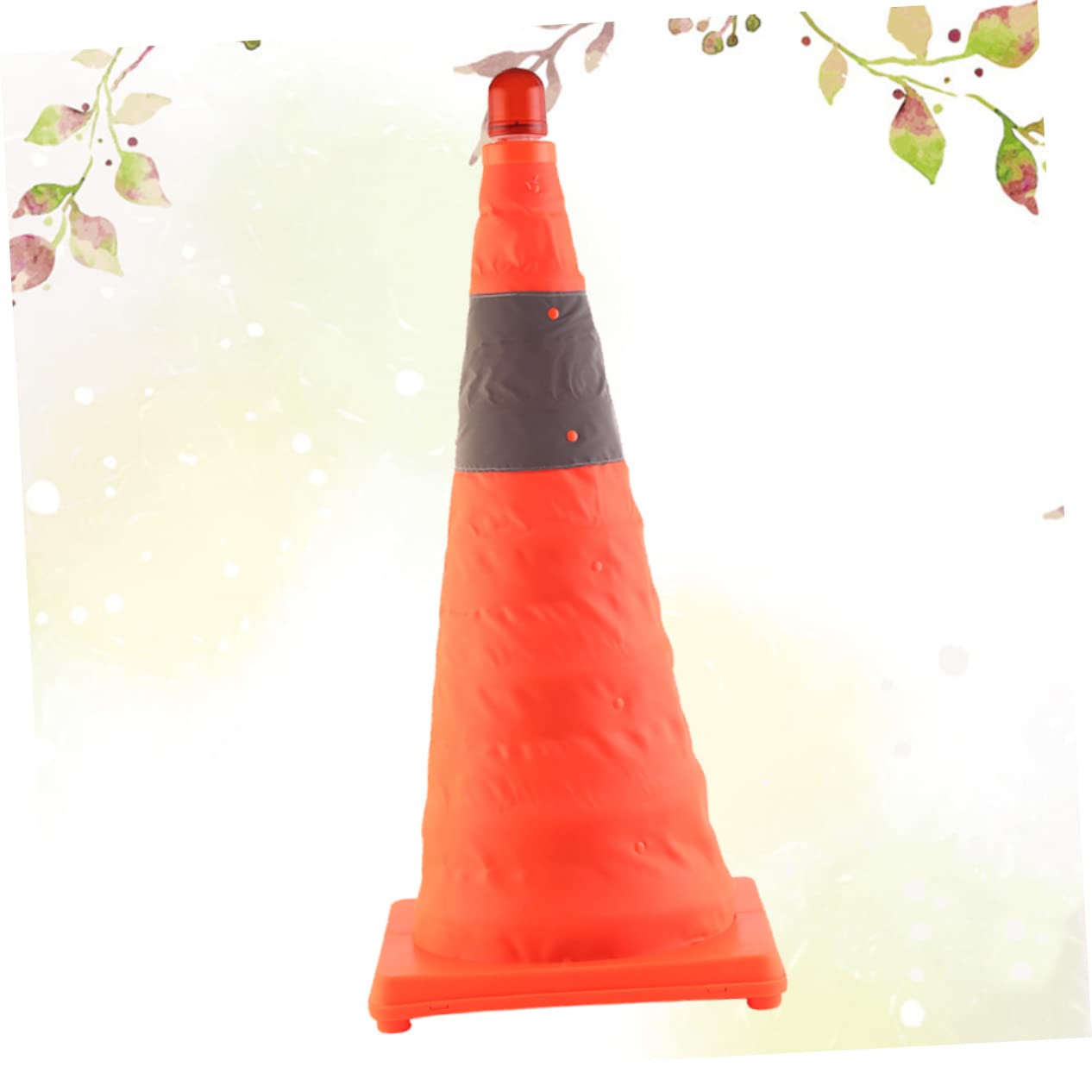 Cône Routier Pliable Réfléchissant Orange avec Lampe LED | Bandes Réfléchissantes, Design Pliable et Facile à Transporter, 1 Pièce avec 2 Piles Aaa