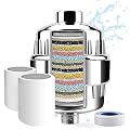 Aettechgd Shower Filter, 20 Stage Shower Head Filter for Hard Water, Latest Advanced Shower Head Filters, with 3 Filter Cartridges, for Removing Chemicals, Chlorine, Pesticides and More?Chrome?