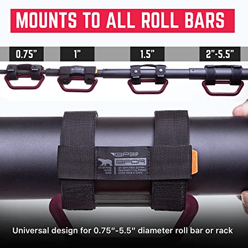 Gp Grip Universal Grab Handle, Patented Nylon Roll Bar, Sturdy Straps, Fits All Truck Dia 1-5.5 Inches, For Wrangler Models, Utvs, Boats And More, Patented, Burgundy Red, 2-Pack #TOP3
