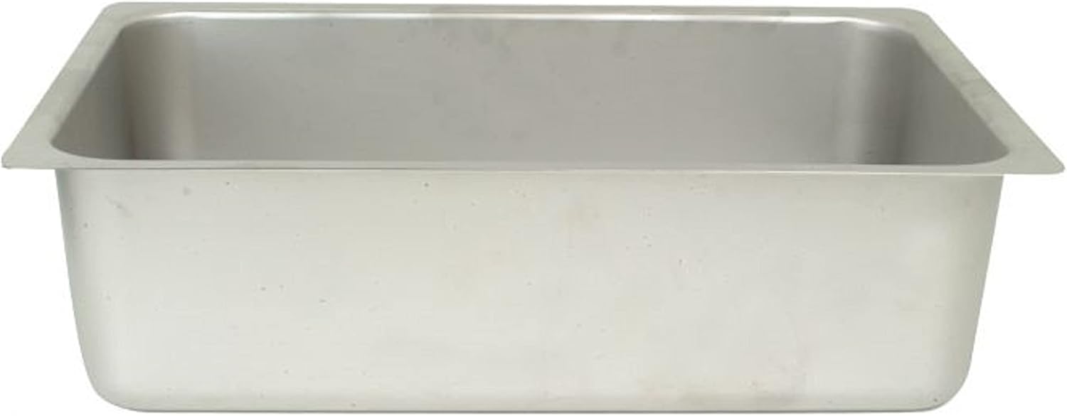 TrueCraftware- 25 qt. Stainless Steel Spillage Pan Full Size 0.7mm Thickness- Steam Food Pan Anti-Jam Steam Table Hotel Pan for Restaurant Family Events Personal Catering Use