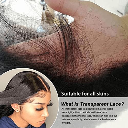 13X4 Full Lace Frontal Closure Ear To Ear 130% Density Free Part Straight Brazilian Virgin Human Hair Extensions Lace Frontal With Baby Hair For Black Women Natural Color 12 Inch(Transparent 13X4 Lace Frontal, 12) #TOP20
