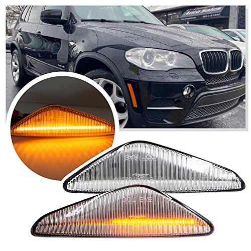 Intermitentes laterales LED para BMW X5 X6 X3 con lente transparente