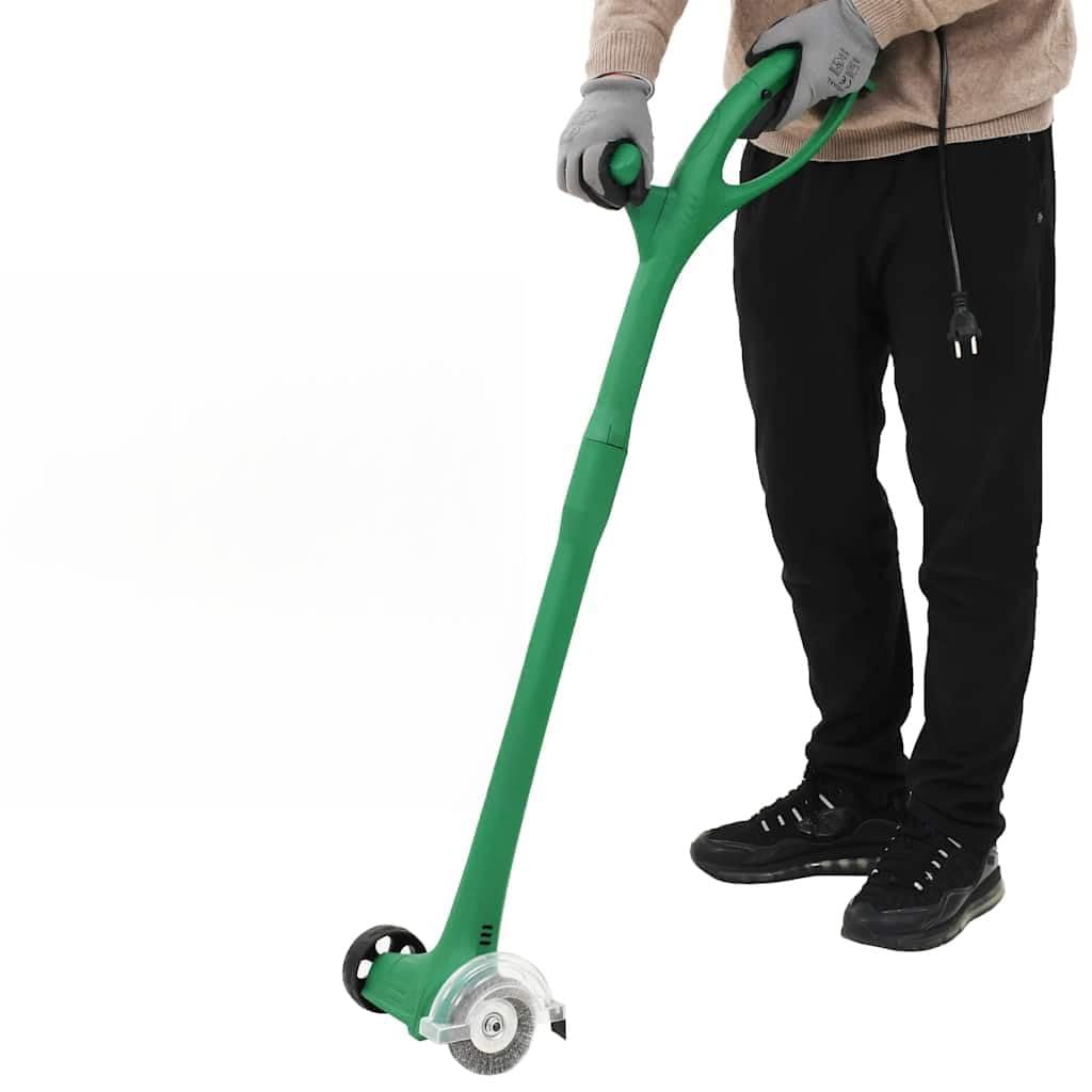 Limpiador eléctrico para juntas de 140 W, con cepillo de nailon y metal, 10 cm de diámetro, con cable, para malas hierbas y musgo en bordes, aceras y zonas de arriates