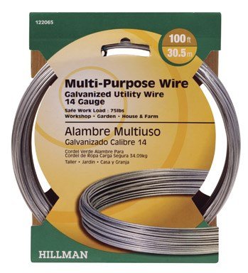 Hillman 0.078 - 0.082 in. Dia. x 100 ft. L Galvanized Steel 14 Ga. Wire