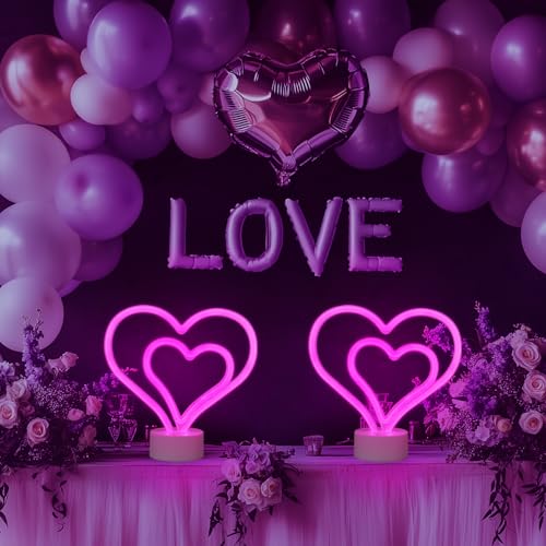 Valentines Day Decorations for Party - Heart Decor Neon Sign,Lights Up Sign by Halovin - Used condition - Image 5