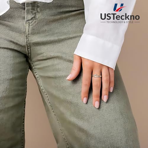 14K Gold Plated Open Twist Eternity Band for Women and Girls, Modern Design, Comfort Fit, Sizes 5 to 103