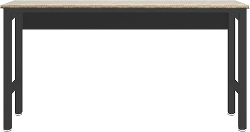 Miniatura 4 de Manhattan Comfort Fortress - Juego de almacenamiento de garaje texturizado de 3 piezas, incluye baúles de metal móviles y mesa de trabajo, diseño