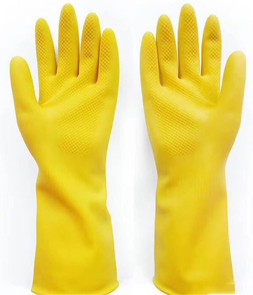 Long Sleeve Kitchen Antiskid Waterproof Household Glove Warm Dishwashing Dust Stop Cleaning Latex Rubber Gloves