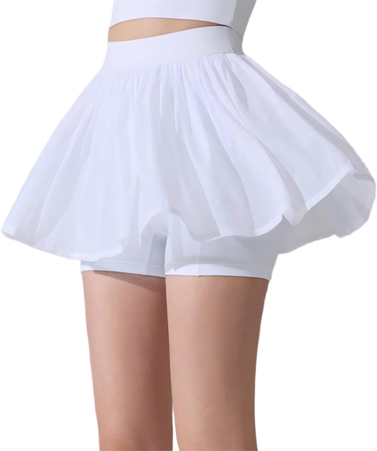 Womens Summer Flowy Mini Shorts High Waist Ruffle Pleated Casual Cute Boho Beach Short Skirts Built-in Shorts