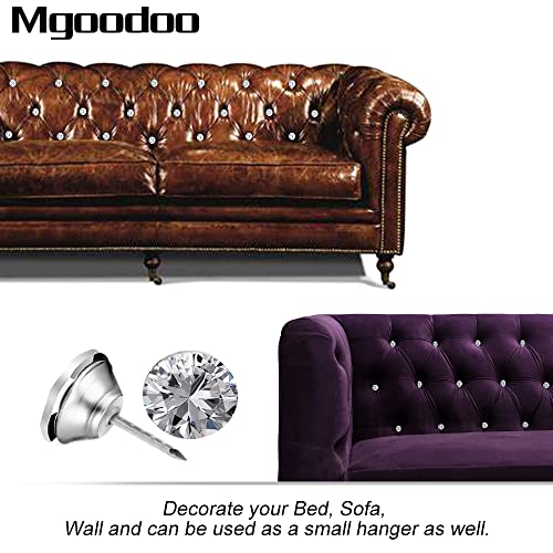 Mgoodoo 100Pcs Crystal Upholstery Tacks, 16Mm(5/8'') Diamond Pins Nails Studs For Tufted Bed Headboard Sofa Corkboard Furniture Decoration Home Decor #TOP3