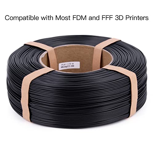 Inland 1.75Mm Pla Pro (Pla+) 3D Printer Filament Refill, 1Kg (2.2Lbs) Spooless Filament, Dimensional Accuracy +/- 0.03Mm, Black Refill For Inland Reusable Spools #TOP6