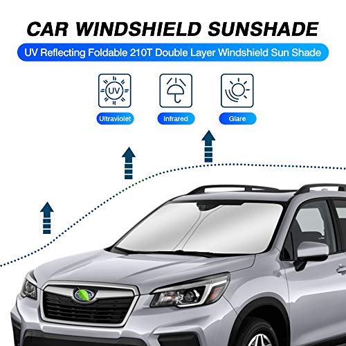Image of KUST Windshield Sun Shade for Subaru Forester 2014-2018 Sunshade Window Sun Visor Protector Foldable Blocks UV Rays Keep Your Car Cool