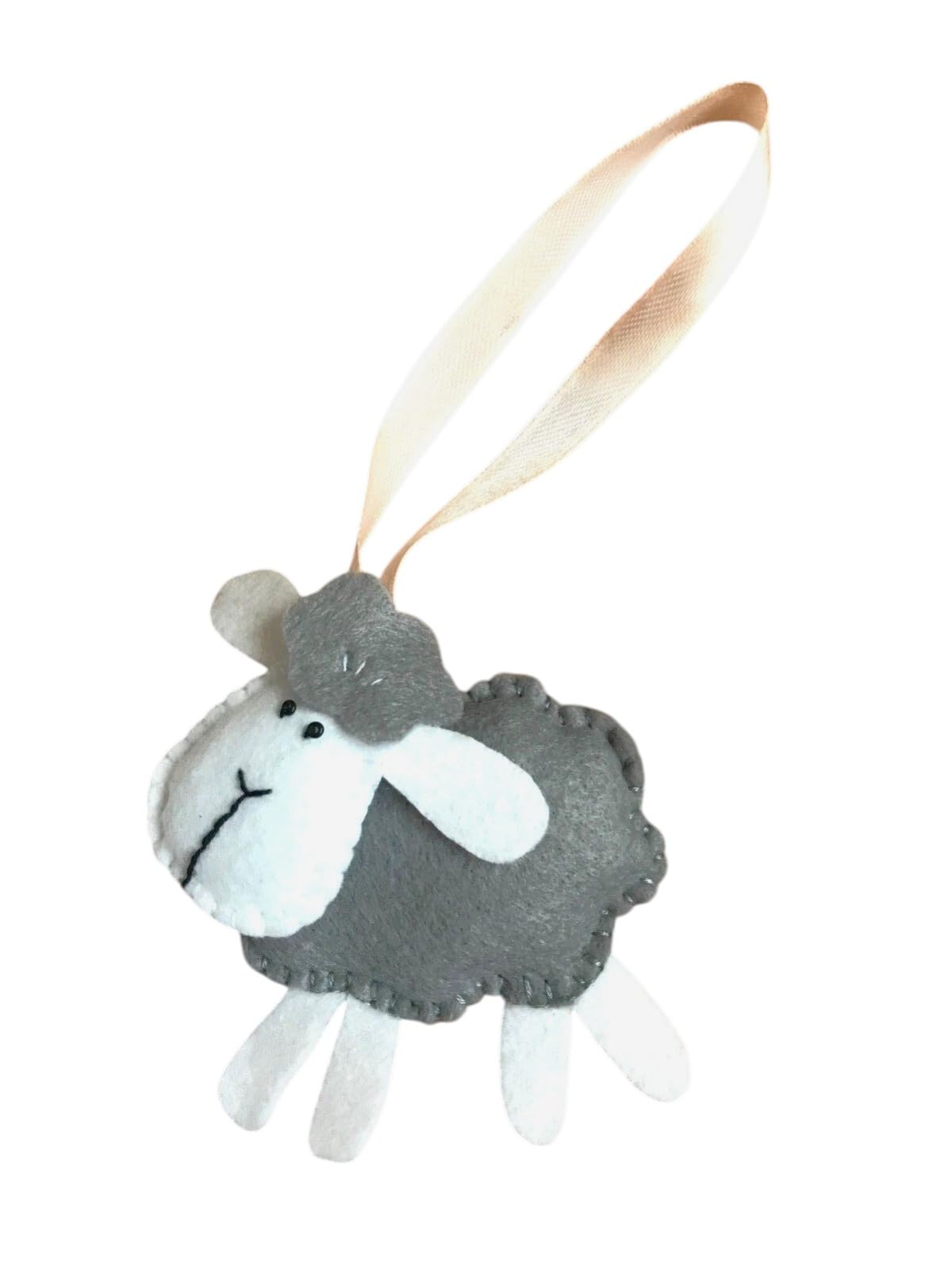 Handmade felt Easter decorations hanging ornaments bunny, chicken, egg (sheep) — image 1