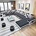 The Cozy Couch- Enamor Solid Sal Wood Interchangeable U Shape Latest Model Attractive Sectional Sofa Set Couch 12-Person Sofa for Living Room