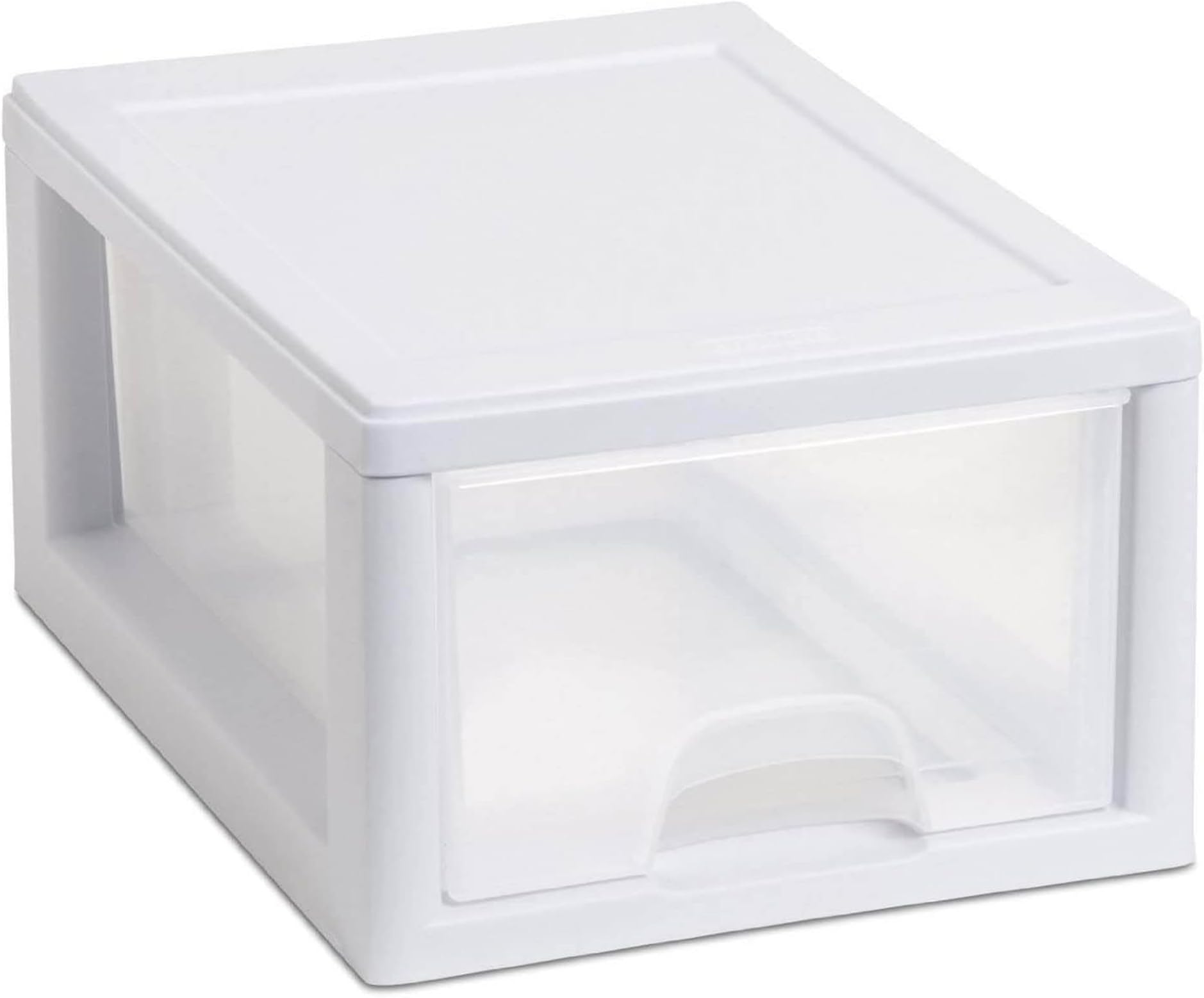 STERILITE 20518006 Stackable Small Drawer White Frame & See-Through (12 Pack)