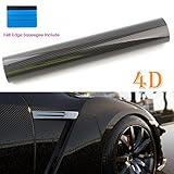 Carbon Fiber Vinyl Wrap High Gloss Bubble Free Air Release 4D Texture Sheet Roll Film by PEATOP (60