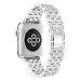 YUNSHU Rhinestone Diamond Apple Watch Band Replacement for Apple Watch Series 5/4/3/2/1 42mm 44mm iWatch Bling Metal Jewelry Dressy Wristband Strap-(Silver)