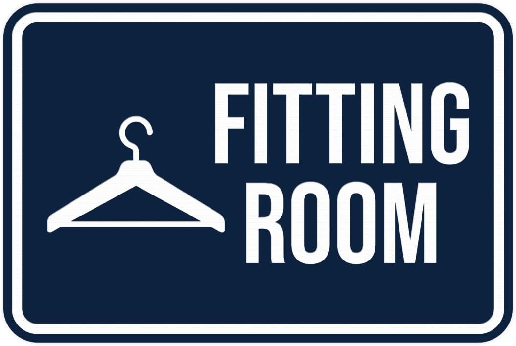 Classic Framed Fitting Room Sign (Navy Blue/White) - Small
