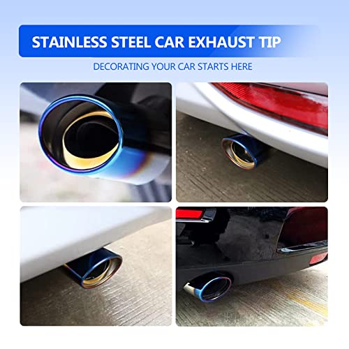 Cueclue 1 Pc Car Polished Stainless Steel Exhaust Tail, 2.5" To 3.3" Car Exhaust Pipe Flue Muffler, Modified Tailpipe Compatible With Most Vehicles Exterior Rear Tip Pipe (Multicolor & Bending) #TOP5