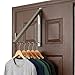 HOLDN’ STORAGE Over The Door Hanger - Single Foldable Rack Organizer for Hanging Clothes, Coats & Towels, Ideal for Dorm Rooms, Laundry, Bathrooms, Etc - Holds up to 20 LBs, Collapsible - Satin Nickel