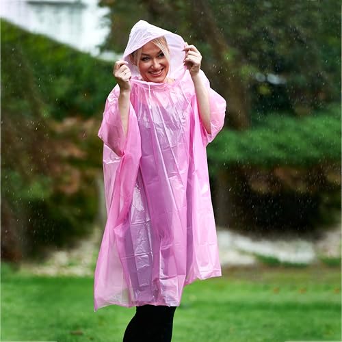 Poncho Rain Coat Waterproof Plastic Adult Size with Hoods men and women emergency disposable Pocket size Raincoat Thin and Strong Hiking Keep Dry - Image 4