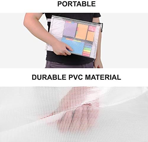 HEETA 16 Pack Plastic Zip Wallets Folder Zipper Mesh Pouch with 3 Sizes (A4 A5&Pencil Pouch) Document Folder, File Zipper Bags for School Office Household Travel Supplies (5 Colors)