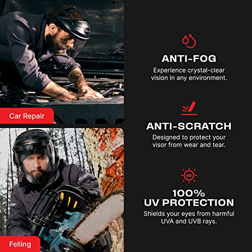 Nocry 2-Pack Of Replacement Visors For Heavy Duty Clear Face Shield; Anti-Fog Protective Full Face Shield Mask; Full Face Shield For Grinding; With Glasses; Face Shield For Woodworking #TOP3