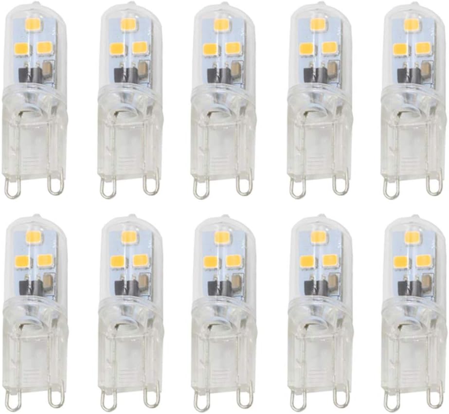 G9 LED Light Bulb Dimmable 1W(10W Halogen Equivalent) Warm White 3000K LED Corn Lights for Home Lighting Chandelier Wall Sconces,6LED 2835SMD,10 Pack